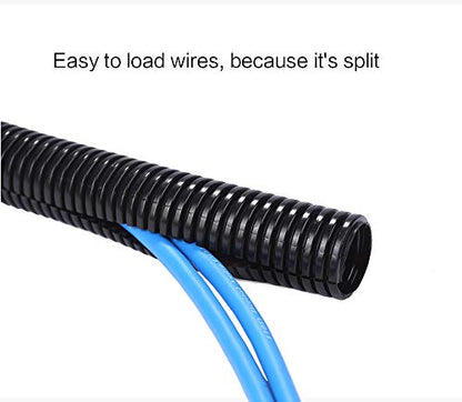 Alex Tech 100ft - 1/2 inch Split Wire Loom Tubing - Black - color: Black, size: 1/2"-100ft