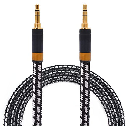 Aux Cord, Audiophile 3.5mm Stereo Audio Cable [2m (6.5 Feet), Silvered-Plated Copper core], Unbreakable and Great for Laptop, Tablets, Headphones, Cars and More. - size: 2m (6.5 Feet), style: 3.5mm straight to straight
