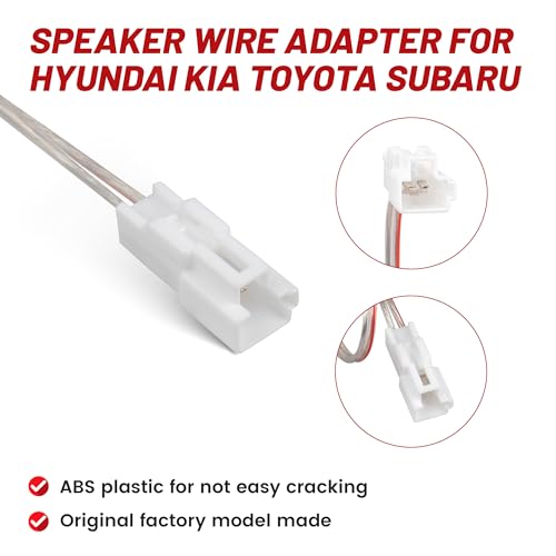 RED WOLF Car Door Speaker Wiring Harness for Hyundai 2002-2016 KIA 2003-2010, Toyota Camry Tacoma Corolla 2002-2011, Subaru Outback 2010-2014 Aftermarket Speaker Wire Connector 2 PC