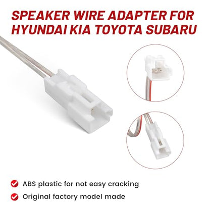 RED WOLF Car Door Speaker Wiring Harness for Hyundai 2002-2016 KIA 2003-2010, Toyota Camry Tacoma Corolla 2002-2011, Subaru Outback 2010-2014 Aftermarket Speaker Wire Connector 2 PC