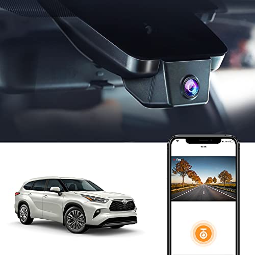 Fitcamx 4K Dash Cam Suitable for Toyota Highlander 2020-2026 & Highlander Hybrid (Gen4/UX70), OEM Factory Look, UHD 2160P Video, Built-in WiFi & APP, Loop Recording, G-Sensor, Plug & Play, 64GB Card - style: Front 4K Only