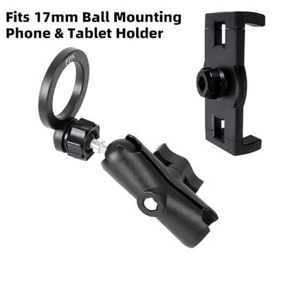 1 inch to 17mm Ball Adapter with 3.54" Medium Double Socket Arm, Compatible with RAM B Size Mounts, Fits Garmin GPS Mount and 17mm Swivel Ball Mounting Phone Holders - style: 1" to 17mm Ball Adapter with 3.54" Arm