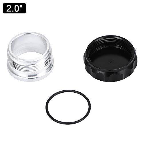 PTNHZ OD 2"/50.8mm Aluminum Alloy Weld Billet On Filler Neck Cap Oil Fuel Water Tank Black - size: 2"