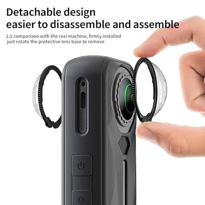 Camera Accessory Kit for Insta 360 X5 - Lens Guards, Silicone Case, Camera Case (Black, Unisex)