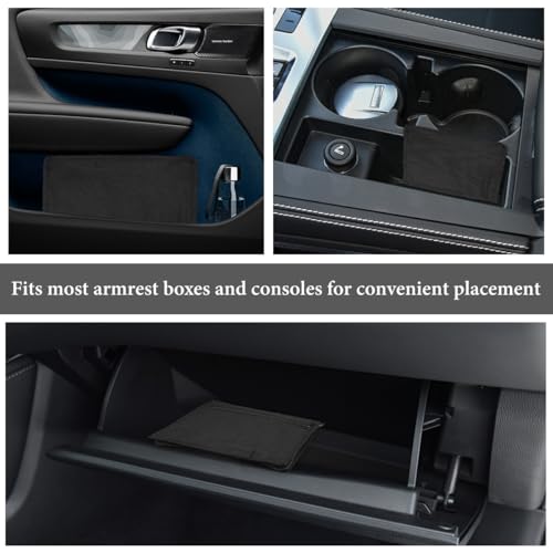 Car Registration and Insurance Holder, Glove Box Compartment Document Holder Owner Manual Case, Soft Zippered Pouch Multi-Pocket Glove Bag for Auto Insurance License Cards - color: Black