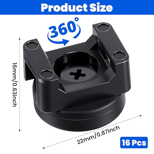 16 Pcs Magnetic Cable Zip Tie Mounts, Magnetic Wire Holder Base, Multipurpose Cable Management Clips, Wire Clamps for Electrical Supplies