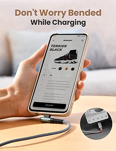 AINOPE USB C Cable 4-Pack [10/6.6/3.3/3.3FT] 3.2A 90 Degree USB C Cable Packs, Nylon Braided Angled USB C Cable Fit for Galaxy S10 S9 S8 Plus S21, Note 10 9 8, LG, Galaxy S21 Charger Fast Charging - color: Grey, size: 3.3FT+3.3FT+6.6FT+10FT