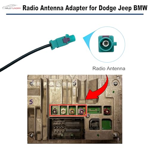 Radio Antenna Adapter Compatible with Dodge Jeep Ford Aftermarket Radio Stereo Antenna Adapter for Ram Wrangler C-Class Sprinter Buick Cadillac Aftermarket Stereo Antenna Connector Cable Plug