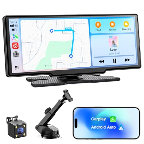 Avylet 8.1'' Wireless Apple Carplay Screen for Car, Android Auto with Backup Camera, Portable Car Stereo Touchscreen with OTA/GPS Navigation/Mirror Link/Voice Control/Bluetooth/AUX/FM/WiFi | with Backup Camera, Portable Car Stereo Touchscreen with OTA/GPS