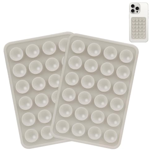 Giumel 2PCS Silicone Suction Phone Case Mount, Non Slip Suction Cup, Hands-Free Phone Accessories Holder for Selfies and Videos, Silicone Adhesive Stand Sticky for Cell Phone Light Gray - color: Light gray