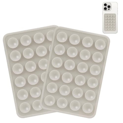 Giumel 2PCS Silicone Suction Phone Case Mount, Non Slip Suction Cup, Hands-Free Phone Accessories Holder for Selfies and Videos, Silicone Adhesive Stand Sticky for Cell Phone Light Gray - color: Light gray