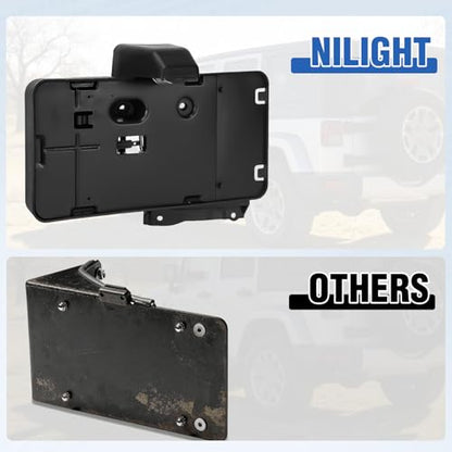 Nilight Rear License Plate Holder with Light for JK JKU 2007-2018 - color: Jeep Wrangler JK 2007-2018