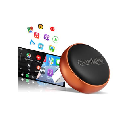 Carlinkit Mini Ultra 3 Wireless CarPlay Adapter, Wireless Android Auto Adapter, Convert OEM Wired to Wireless Dongle, USB-A/C Plug & Play, Auto-Connect, OTA Upgrade, Orange