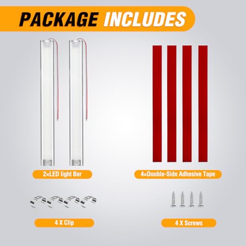 Nilight LED Interior Light Bar 2PCS 15.4 Inch Strip Light White - color: White Interior Lights-15.4" 2PCS