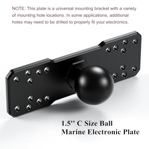 BRCOVAN 1.5'' Ball Fish Finder Mount, Universal Marine Electronic Plate