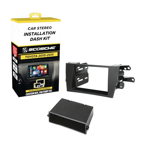 Scosche TA2105B Double or Single DIN with Pocket Radio Install Dash Kit Compatible with Select 2010-2015 Toyota Prius - Aftermarket Car Stereo Installation Kit - See Fit Guide Image for compatibility