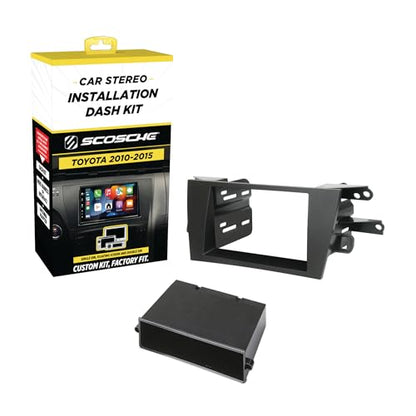 Scosche TA2105B Double or Single DIN with Pocket Radio Install Dash Kit Compatible with Select 2010-2015 Toyota Prius - Aftermarket Car Stereo Installation Kit - See Fit Guide Image for compatibility