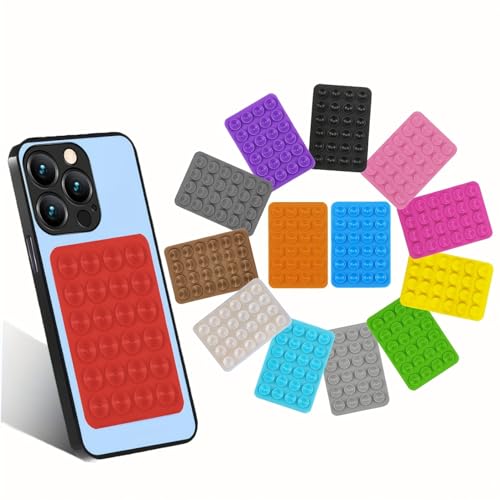 10-Pack Multicolor Suction Phone Case Mounts, Non-Slip Silicone Pads - color: 10-Pack Suction Mount Silicone