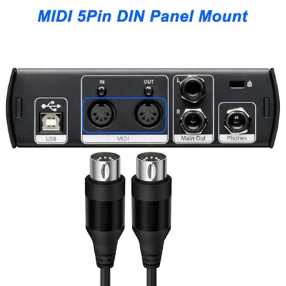 XMSJSIY MIDI 5Pin DIN Panel Mount Female Jack Socket Audio Connector -5PCS