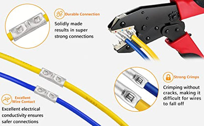 SVAAR 280 PCS Non‑Insulated Butt Splices Kit, 26‑8 AWG Tinned Copper Seamless Barrel Crimp Butt Connectors, Uninsulated Wire Repair Splice Terminals for 26‑8 Gauge Wire - color: Non-Insulated Splice - Tinned Copper