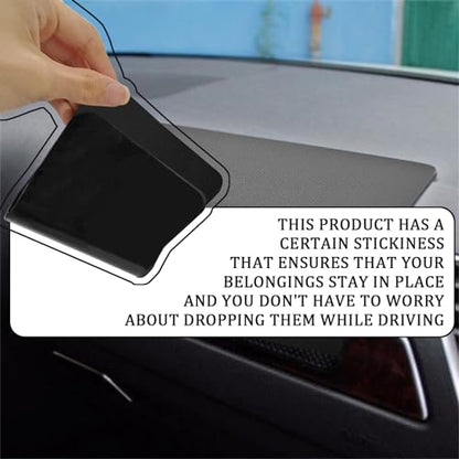 Car Dashboard Anti-Slip Mat, Car Dashboard Accessories Multifunctional Non-Slip Rubber Pad, 10.6"×5.9" Adhesive Sticky Dashboard Gripping Mat for Cell Phones, Sunglasses(Leather Texture)