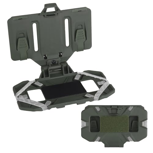 Zhongren Tactical Plate Carrier Vest Attachments Universal Phone Chest Mount for Screen Size 4.7"-6.7" Molle Foldable Navigation Phone Holder Board - color: Green