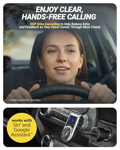 Scosche BTFMPD Universal Bluetooth Handsfree Car Kit with FM Transmitter and 18-Watt USB Car Charger, Silver - color: Black/Silver, size: Single Port, style: 18W (1 USB-C)