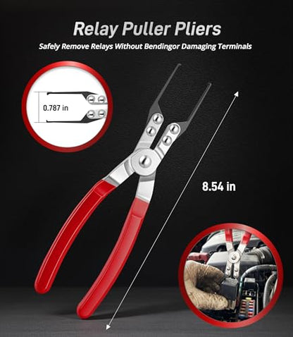 Automotive Disconnect Tool Set 8 Pcs, Auto Disconnect Pliers Kit Car Electrical Connector Wiring Harness Clip Removal Tool Relay Puller for Car Wiring & Fuel Line System Maintenance. - size: 8 PCS - 011