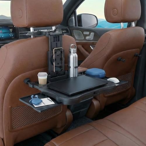 Car Back Seat Tray Table with Expandable Tray - 2-Sided Car Desk for Kids & Adults, Extra Wide & Sturdy Headrest Mount with Non-Slip Pad, Tablet/Laptop Holder for Road Trip, Eating, Working, Gaming - color: Mechanical back table board