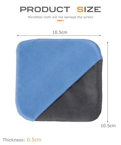 SCUARI Car Screen Cleaner,Touch Screen Cleaner for Car,Car Accessories Car Screen Wipes,Foldable Car Screen Cleaner Cloth,Square Microfiber Screen Cleaning Pad,Fits Car Dashboard LCD Display (Blue) - color: Blue