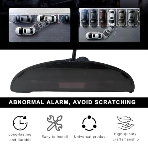 Car Parking Sensor, Reverse Backup Radar System Sound Warning with 4 Parking Sensors, LED Distance Detection Warning Buzzer Alert Parking Sensors Kit for Most Vehicles