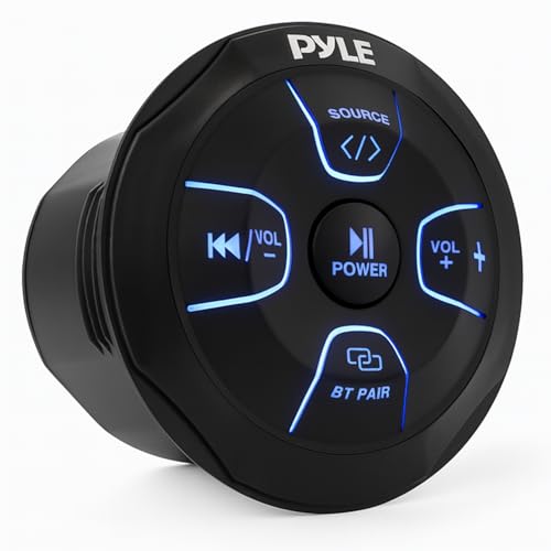 Pyle Amplified Wireless BT Audio Controller - 300 Watt Waterproof Rated Marine Receiver Remote Control for Car, Truck, Boat, 4x4, PowerSport Vehicles, Full Range Stereo Sound Reproduction -PLMRBT20
