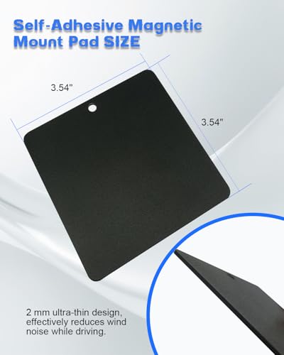 Self-Adhesive Magnetic Mount Pad for Aluminum Cabs, Self-Adhesive Sticker Steel Pad Enable Magnet LED Light Bar/Pod Light/Spotlight/Beacon/Radio on Aluminum Surface for Truck SUV RV|No Drilling-8 Pack - size: 8 Pack