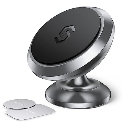 SYNCWIRE Magnetic Car Phone Holder for Dashboard, 360° Adjustable Strong Magnets Cell Phone Car Mount Compatible with iPhone, Samsung, Android - Gray - color: Gray