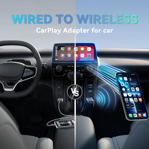 MINIX Wireless CarPlay Adapter for Apple Converts Cars Factory Wired CarPlay to Wireless CarPlay Compatible with iPhone iOS 10+ and 2016+ Cars, Slow Latency with USB C
