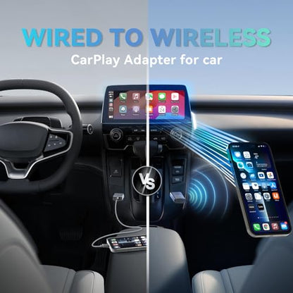 MINIX Wireless CarPlay Adapter for Apple Converts Cars Factory Wired CarPlay to Wireless CarPlay Compatible with iPhone iOS 10+ and 2016+ Cars, Slow Latency with USB C