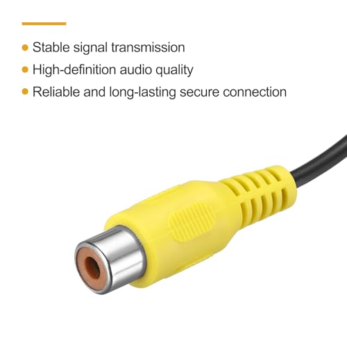 MECCANIXITY 0.7FT RCA to Bare Wire Speaker Cable, 22AWG Replacement RCA Female Plug to Open End Pigtail Audio Cable Connector Adapter for Amplifier, Home Audio Speakers