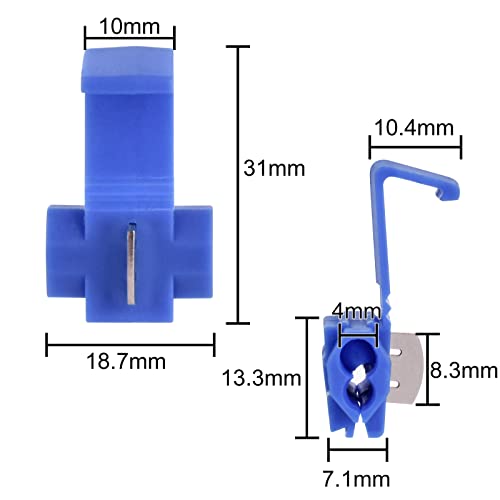 AccEncyc 60Pcs Solderless Quick Splice Wire Connectors 18-14 AWG Splice Connector Snap Electrical Wire Connector Cold Pressed Insulated Electric Wire Splice Connectors