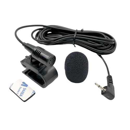 3.5mm Microphone Compatible Replacement for Alpine CDA CDE ILX INE INA UTE X-Series Car Stereo Receiver - Clip-On Dash Mic for Bluetooth Voice Control and Clear Call Audio with 9FT Cable