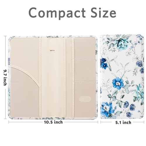 CoBak Car Registration and Insurance Holder - color: L-Indigo Floral Harmony