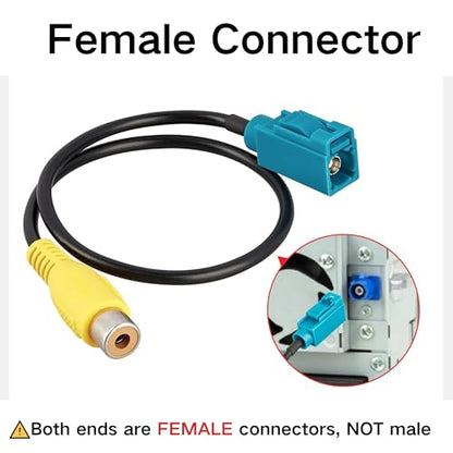 RED WOLF Fakra Z Female to RCA Female Cable Plug for Mercedes Benz Volvo Land Rover Retain OEM Navigation Stereo, Install Aftermarket Backup Reversing Camera Fakra Connector RCA Female Wire Adapter