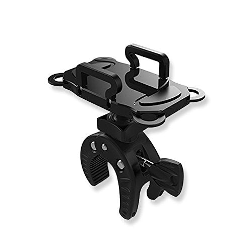 Bike Mount, Bike Phone Mount Motorcycle Baby Carriage Bicycle Mic Stand Cell Phone Holder Cradle with Rubber Strap 360 Degree Rotate for iPhone X 7 6s Plus 5s 5SE Sony Samsung (Black) - color: Black
