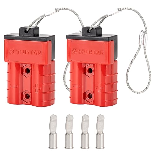 Spurtar 50A Battery Quick Connect/Disconnect, 2 Pack, 6-12AWG, Red - color: Red, size: 50A(2 Pack)