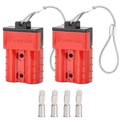 Spurtar 50A Battery Quick Connect/Disconnect, 2 Pack, 6-12AWG, Red - color: Red, size: 50A(2 Pack)