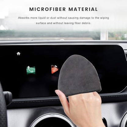 2 PCS Car Screen Cleaner, Foldable Microfiber Cloth Auto Touchscreen Cleaning Pad, Vehicle Touch Screen Cleaning Wipes Universal Interior Accessories for Dashboard LCD Display (Triangle) - color: Triangle, 2 Pcs