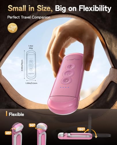 HIONXMGA Rechargeable Book Light,Clip-On Reading Light for Books in Bed - color: Pink