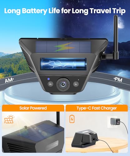 AUTO-VOX 2 Solar Backup Camera Wireless for RVs, Flexible Monitoring - size: 7.2" Dual Cam