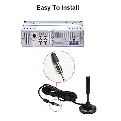 CORONIR 16ft Car Magnet Antenna Universal Magnetic Am Fm Antenna for Radio Car Home with Magnetic Base Antenna