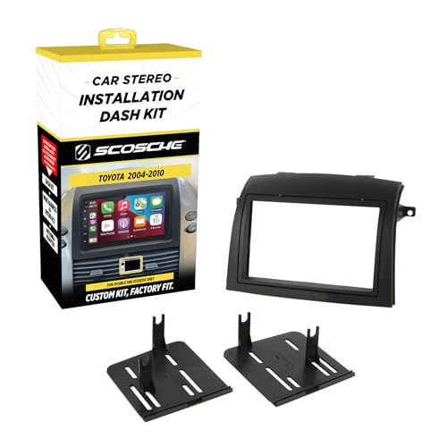 Scosche TA2088B Double DIN Radio Install Dash Kit Compatible with Select 2004-2010 Toyota Sienna Minivan - Aftermarket Car Stereo Installation Kit - Factory Match - See Guide in Images for Vehicle Fit