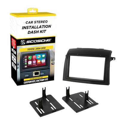 Scosche TA2088B Double DIN Radio Install Dash Kit Compatible with Select 2004-2010 Toyota Sienna Minivan - Aftermarket Car Stereo Installation Kit - Factory Match - See Guide in Images for Vehicle Fit